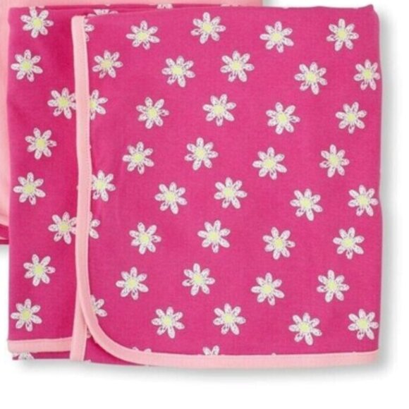 Baby Girls Blanket Swaddle Blankets 2-PK 34" x 34" NEW Pink Flower Floral Print - Picture 2 of 3